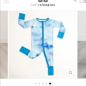 Little Sleepies Blue Watercolor Bamboo Viscose Zippy!